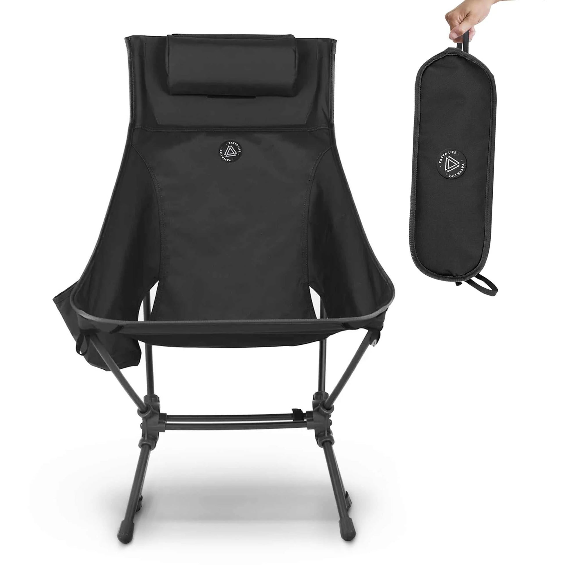 High Back Ultralight Folding Camping Chairs with Storage Pouches
