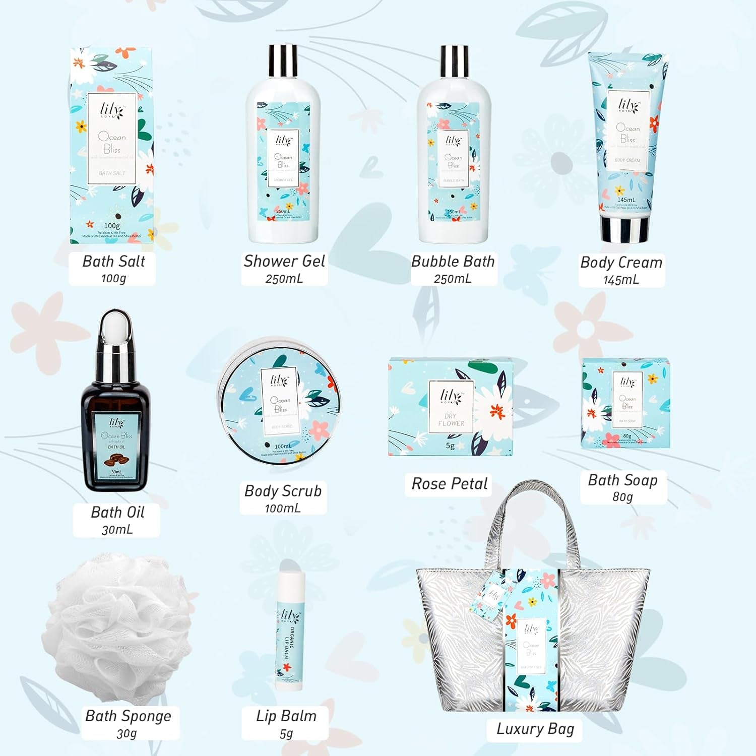 Perfumes Spa Gift Baskets Set Spa Bath Gift Set Bath and Body Gift Basket Set for Women and Men 18 Pcs Gifts Basket Set Spa Kit Christmas Birthday Gifts Set for Fathers Day Mothers Day